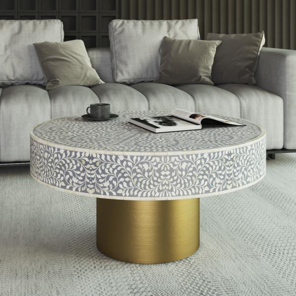 Jade Coffee Table - Grey Bone Inlay