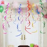 Festive Spiral PVC Hanging Decorations Pull String Flower Arrangements Window Display Corridor Ceiling Decoration Accessories