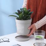 Cement Flowerpot With Tray