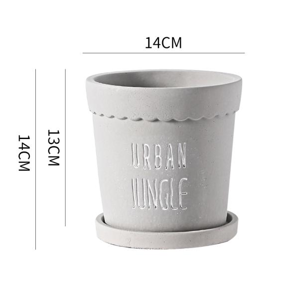 Cement Flowerpot With Tray
