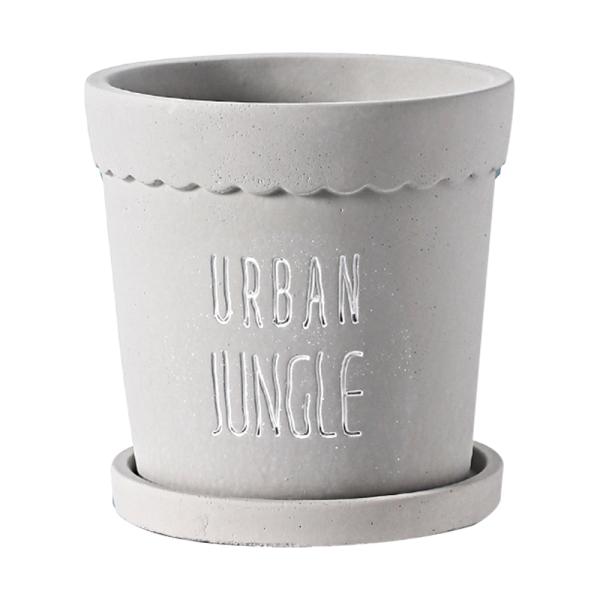 Cement Flowerpot With Tray
