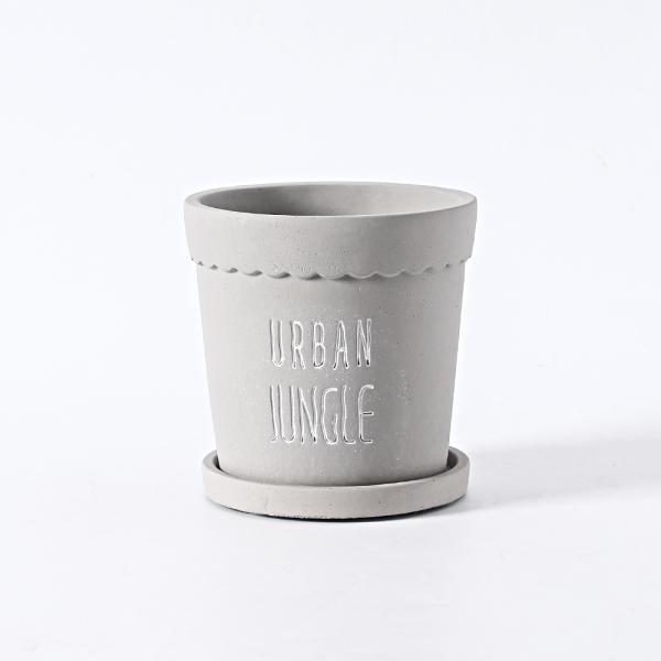 Cement Flowerpot With Tray