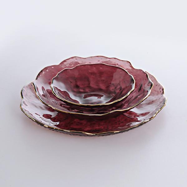 Three Pieces Glass Plate