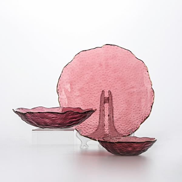 Three Pieces Glass Plate