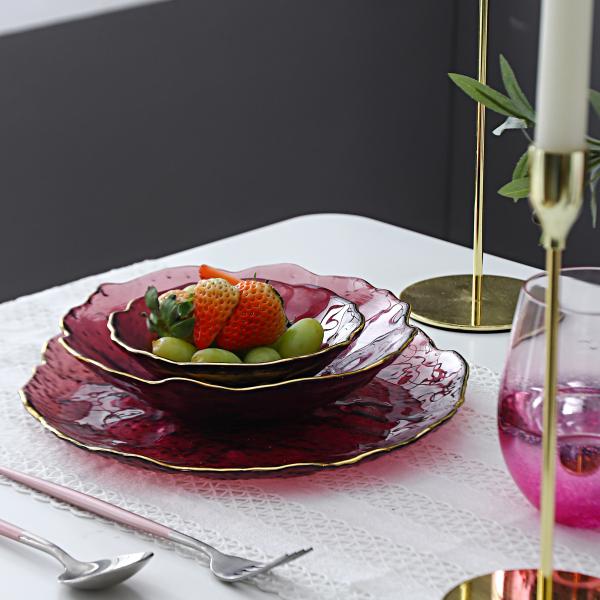Three Pieces Glass Plate