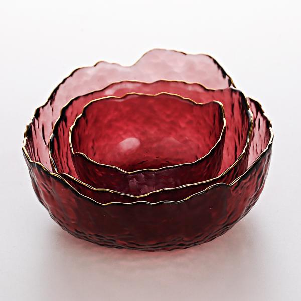 3 Pieces Glass Fruit Salad Bowl