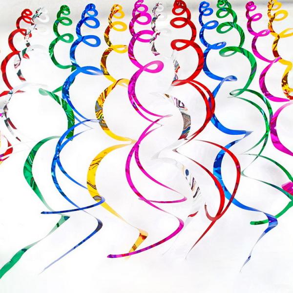 Festive Spiral PVC Hanging Decorations Pull String Flower Arrangements Window Display Corridor Ceiling Decoration Accessories