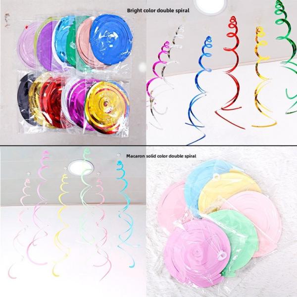 Festive Spiral PVC Hanging Decorations Pull String Flower Arrangements Window Display Corridor Ceiling Decoration Accessories
