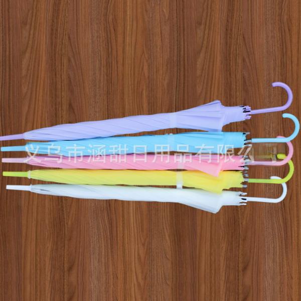 Creative Fresh Long Handle Transparent Umbrella Colorful Straight Rod Rain Umbrella Automatic Logo Advertising Gift